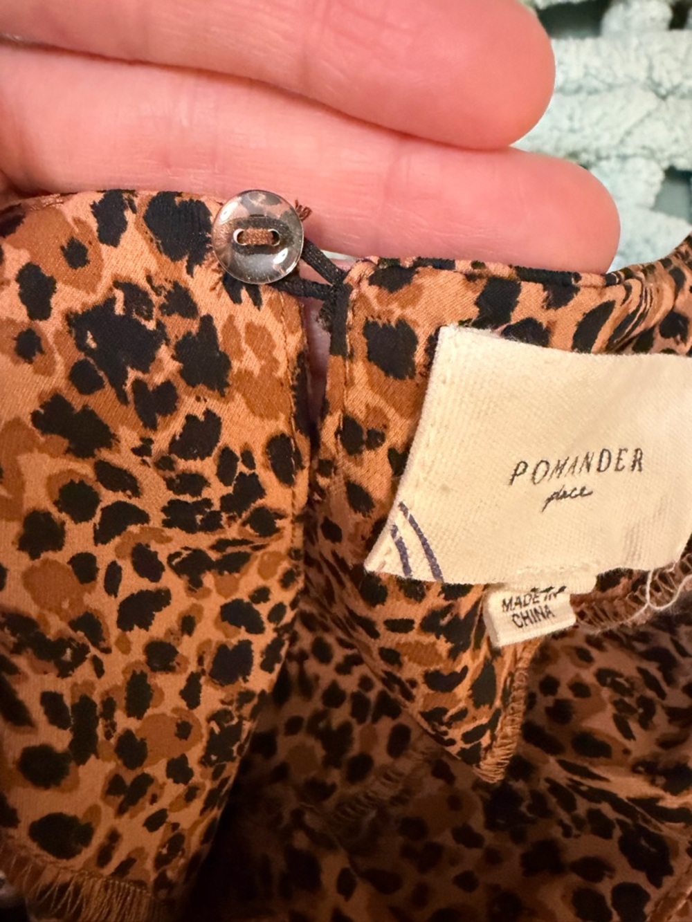 Pomander Place Leopard Print Peplum Top - Brown & Black Sz XL - Picture 11 of 17